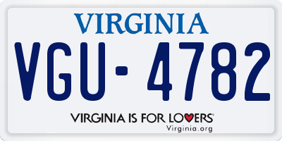 VA license plate VGU4782
