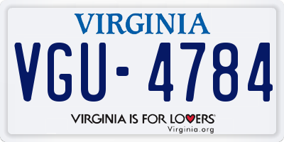 VA license plate VGU4784