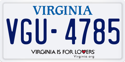 VA license plate VGU4785