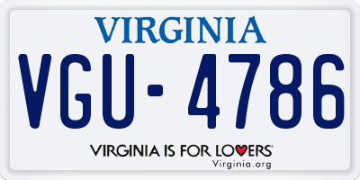 VA license plate VGU4786