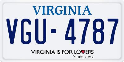 VA license plate VGU4787