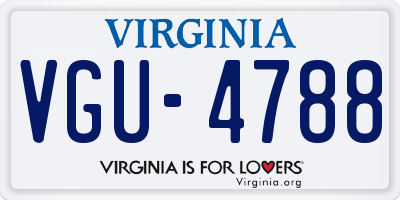 VA license plate VGU4788