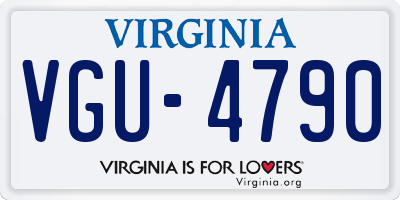 VA license plate VGU4790