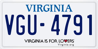VA license plate VGU4791