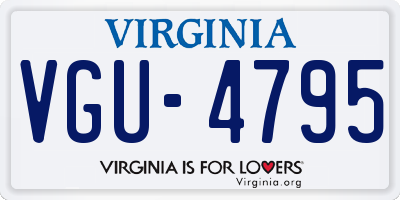 VA license plate VGU4795