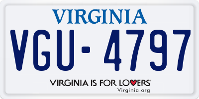 VA license plate VGU4797
