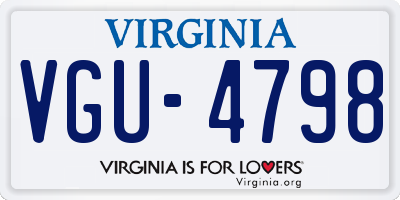 VA license plate VGU4798