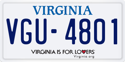 VA license plate VGU4801