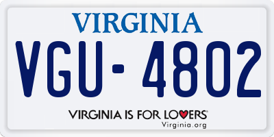 VA license plate VGU4802