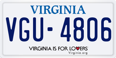 VA license plate VGU4806