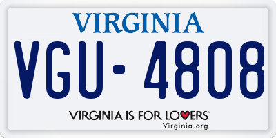 VA license plate VGU4808