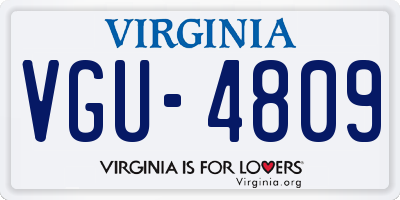 VA license plate VGU4809