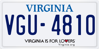 VA license plate VGU4810