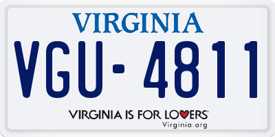 VA license plate VGU4811