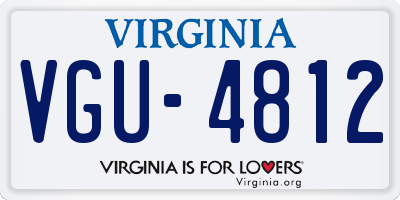 VA license plate VGU4812