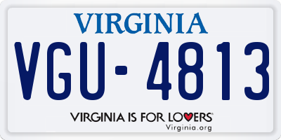 VA license plate VGU4813