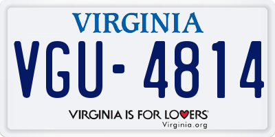 VA license plate VGU4814