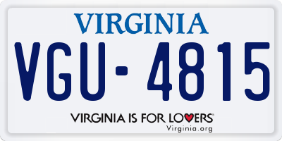 VA license plate VGU4815