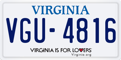VA license plate VGU4816