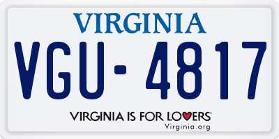 VA license plate VGU4817