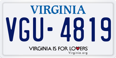VA license plate VGU4819
