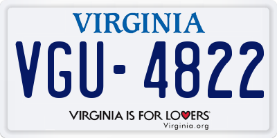VA license plate VGU4822