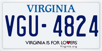 VA license plate VGU4824