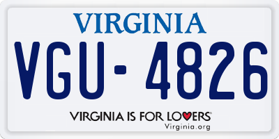 VA license plate VGU4826