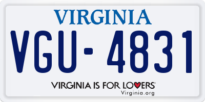 VA license plate VGU4831