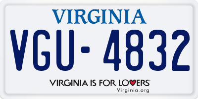VA license plate VGU4832