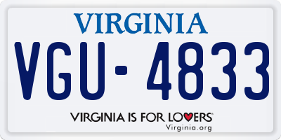 VA license plate VGU4833