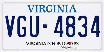 VA license plate VGU4834