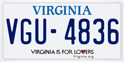 VA license plate VGU4836