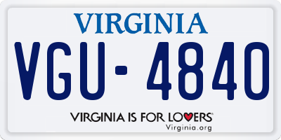 VA license plate VGU4840