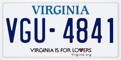 VA license plate VGU4841