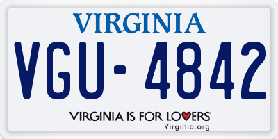 VA license plate VGU4842