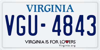 VA license plate VGU4843