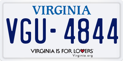 VA license plate VGU4844
