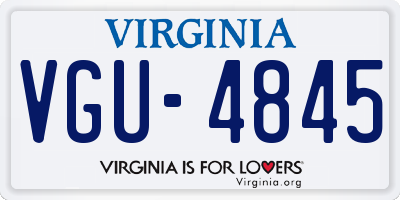 VA license plate VGU4845
