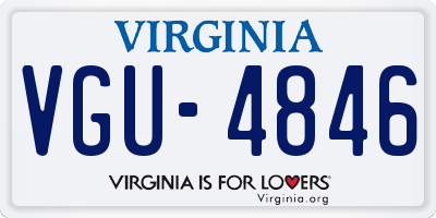 VA license plate VGU4846