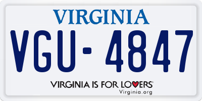 VA license plate VGU4847