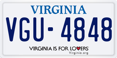 VA license plate VGU4848
