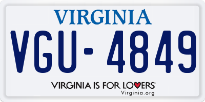 VA license plate VGU4849