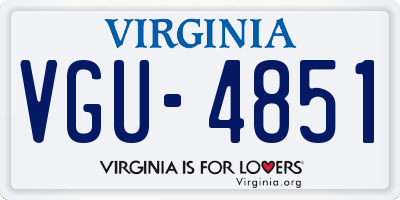 VA license plate VGU4851