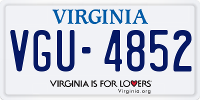 VA license plate VGU4852