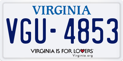 VA license plate VGU4853