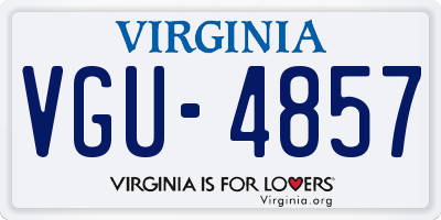 VA license plate VGU4857