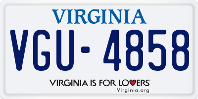 VA license plate VGU4858