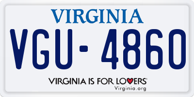 VA license plate VGU4860