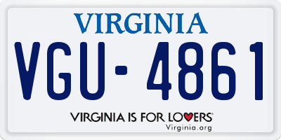 VA license plate VGU4861